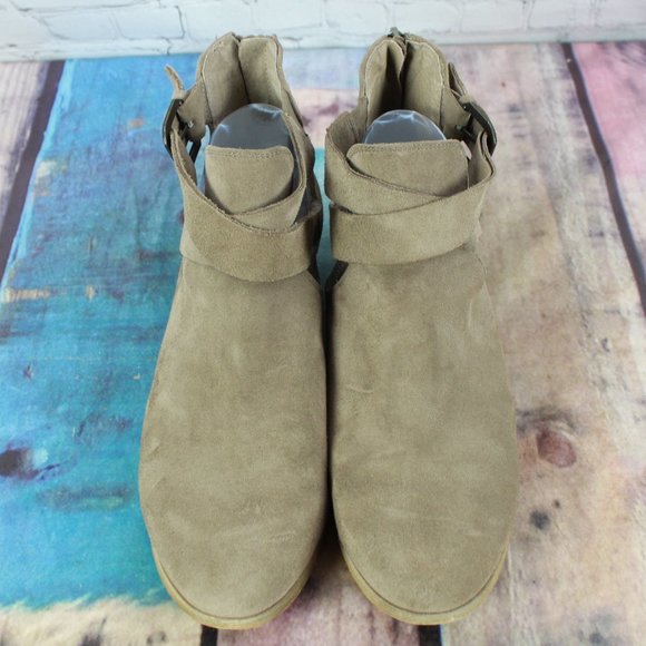 Sole Society Brigitte Brown Suede Back Zip Stacked Heel Ankle Boots US 10 - Picture 6 of 10